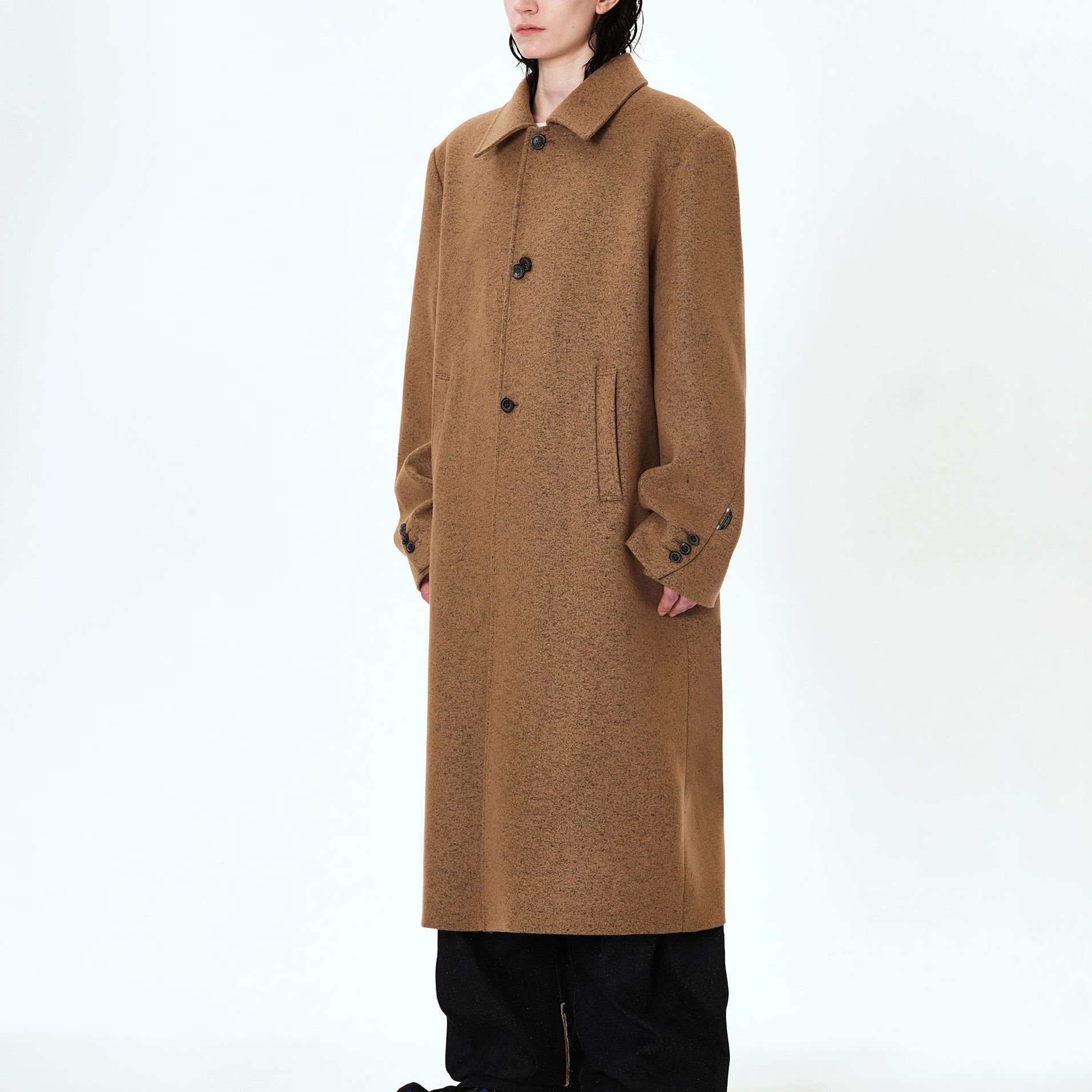 ADER ERROR FW23 Unisex Loose Fit Single-Breasted Coat in Light Brown. BMADFWCT0501BG 圖 6