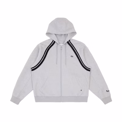 ADER ERROR FW23 Zip Hoodie with Pockets Unisex Long Sleeve - Gray BMADFWHD0401GR
