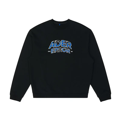 ADER ERROR FW24 Logo Oversized Crewneck Sweatshirt Unisex Casual Pullover BN25FYSW0101BK