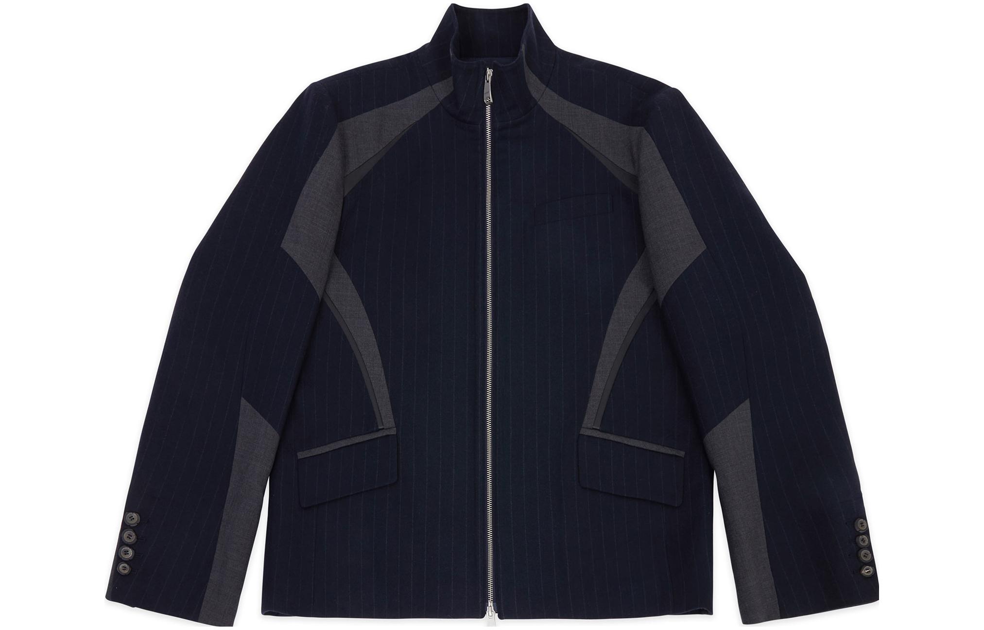 ADER ERROR FWF23 Spliced Shoulder Zip Jacket Blue BMADFWJK0403NV