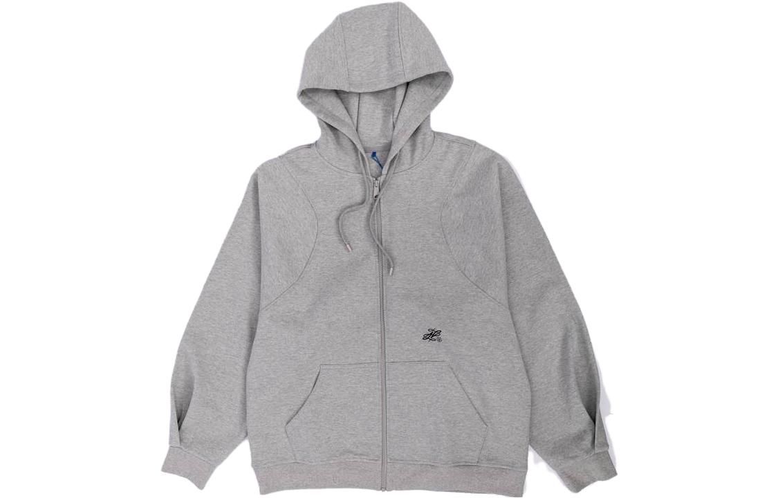 ADER ERROR Graphic Print Zip-Up Hoodie Grey 5123757N12014