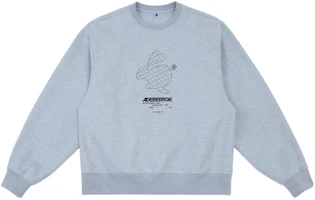 ADER ERROR Grey Casual Letter Crewneck Sweatshirt Unisex Long Sleeve BMADSSSW0106GR ADER ERROR Grey Casual Letter Crewneck Sweatshirt Unisex Long Sleeve BMADSSSW0106GR