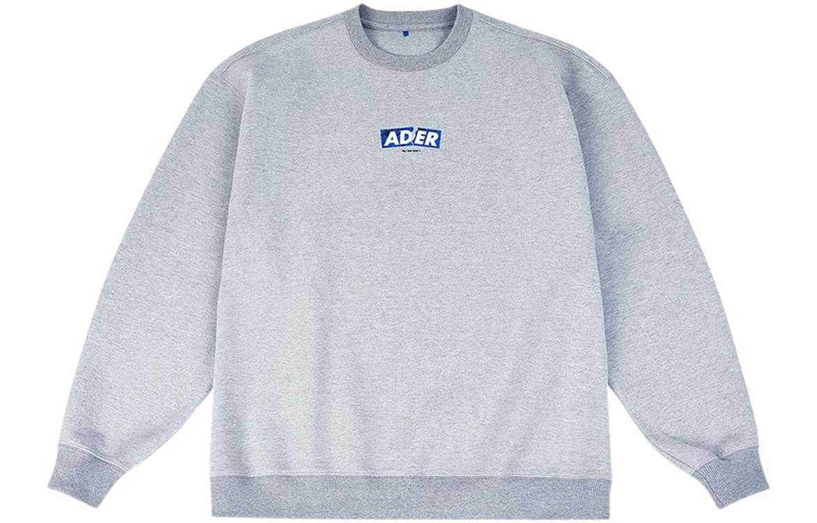ADER ERROR Grey Pullover Crewneck Sweatshirt with Front Lettering (Men) BK1FWSW01GR