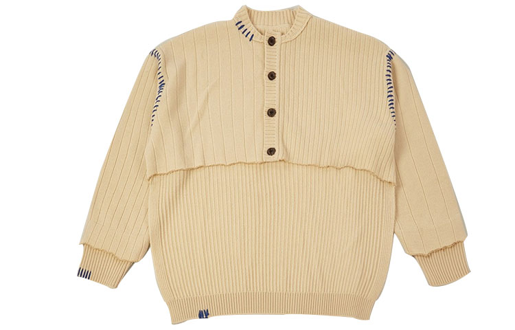 ADER ERROR High-Low Design Sweater Unisex Ivory Color. BTAFWGD06IV