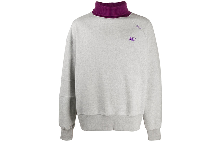 ADER ERROR High Neck Colorblock Sweatshirt Unisex Grey 19AFWTO04GR