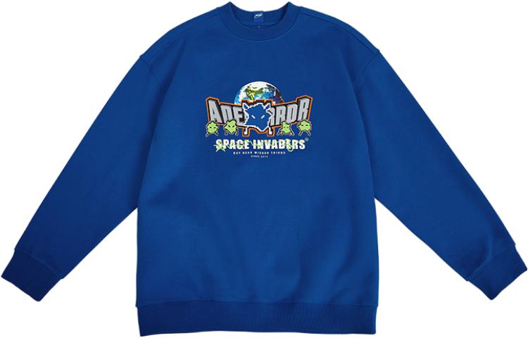 ADER ERROR Letter Print Crewneck Pullover Long Sleeve Sweatshirt 20ASSTO33BL