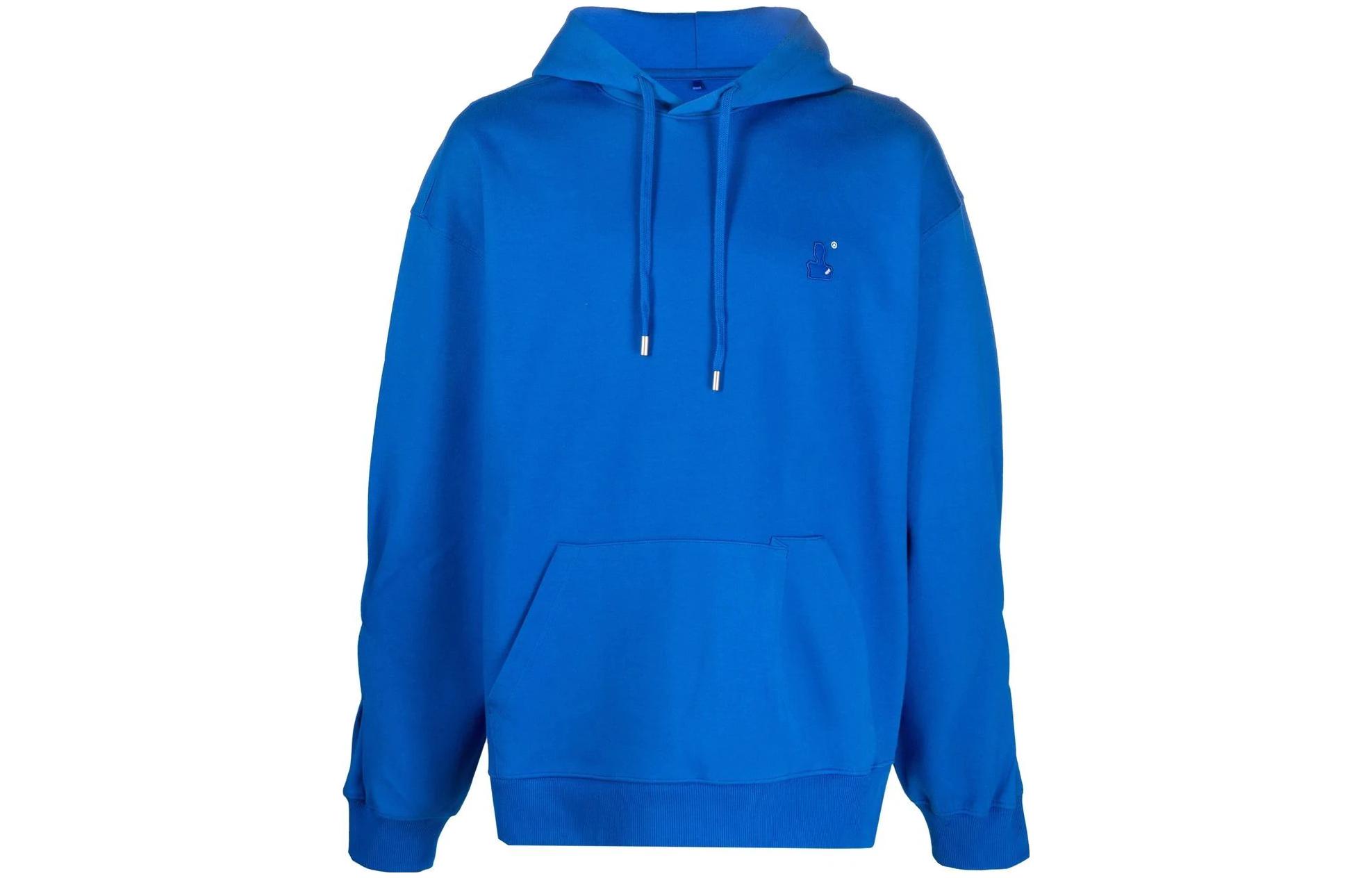 ADER ERROR Logo Embroidered Hoodie Unisex Navy Blue Fall Season AW21BKAFWHD01BL