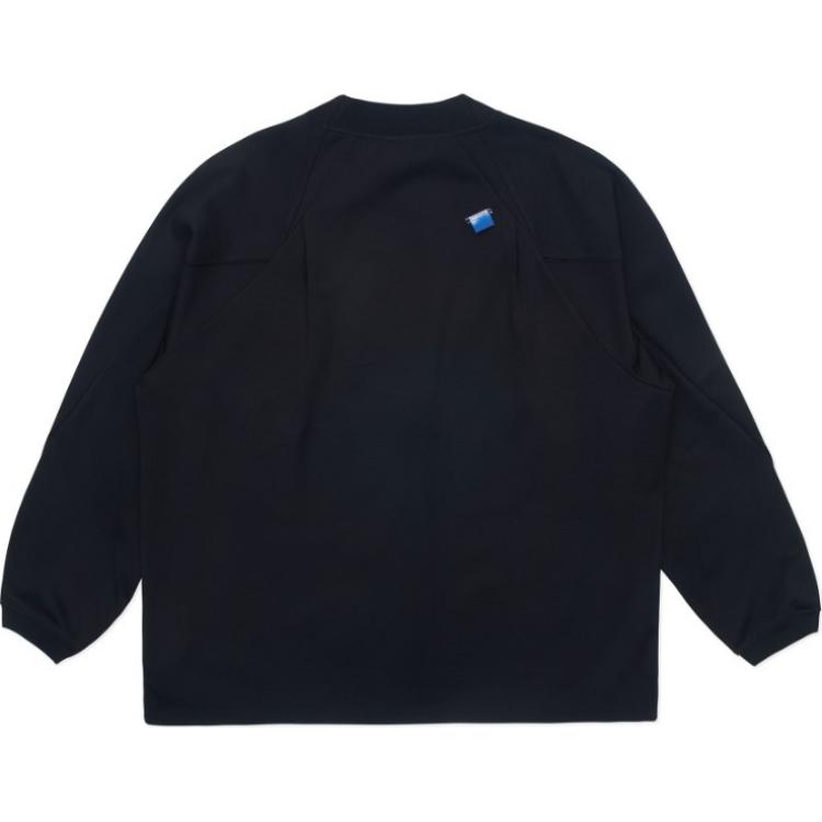 Lookbook ADER ERROR 字母徽標印花長袖圓領T恤 男女 黑色 BN01SSSW0104BK