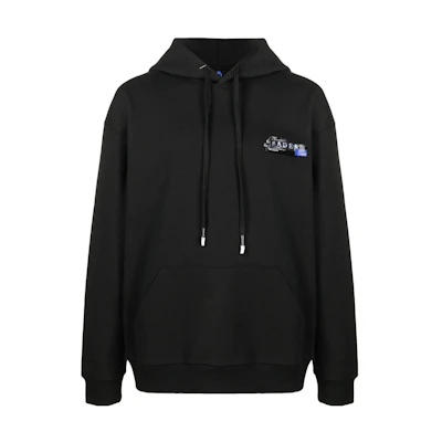 ADER ERROR Logo Print Drawstring Hoodie Unisex Black HD06