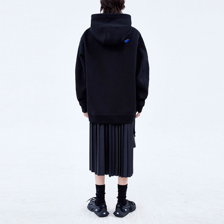 Purchase ADER ERROR Logo Print Drawstring Pullover Hoodie Unisex Couple Style Black. BKAFWHD05BK