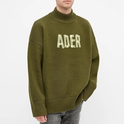 ADER ERROR Logo印花羊毛高领毛衣卡其色 - 男女同款. BTAFWLK16KK Lookbook ADER ERROR Logo印花羊毛高领毛衣卡其色 - 男女同款. BTAFWLK16KK