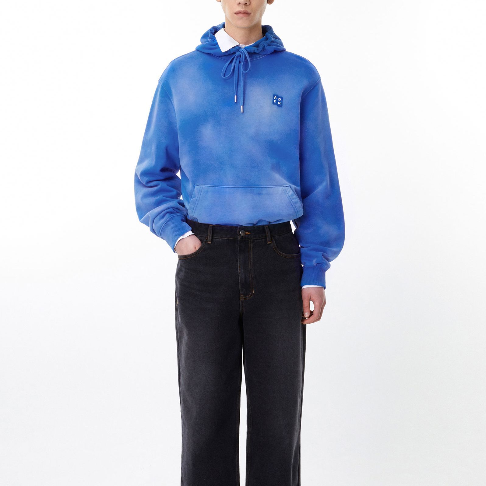 Shop ADER ERROR Logo 套头连帽衫 蓝色 BM42HD0110BL