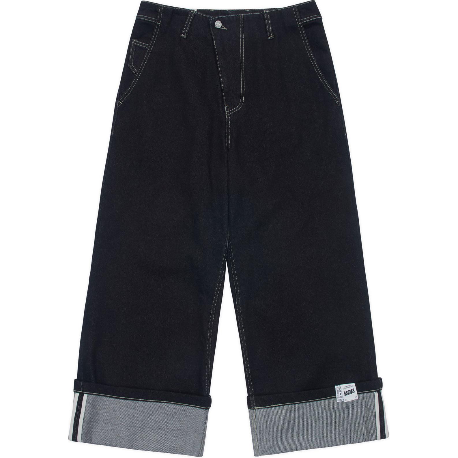 Order ADER ERROR Seluar Jeans Biru Mid-Rise Straight-Leg dengan Poket Berzip. BN01SSJE0105BL