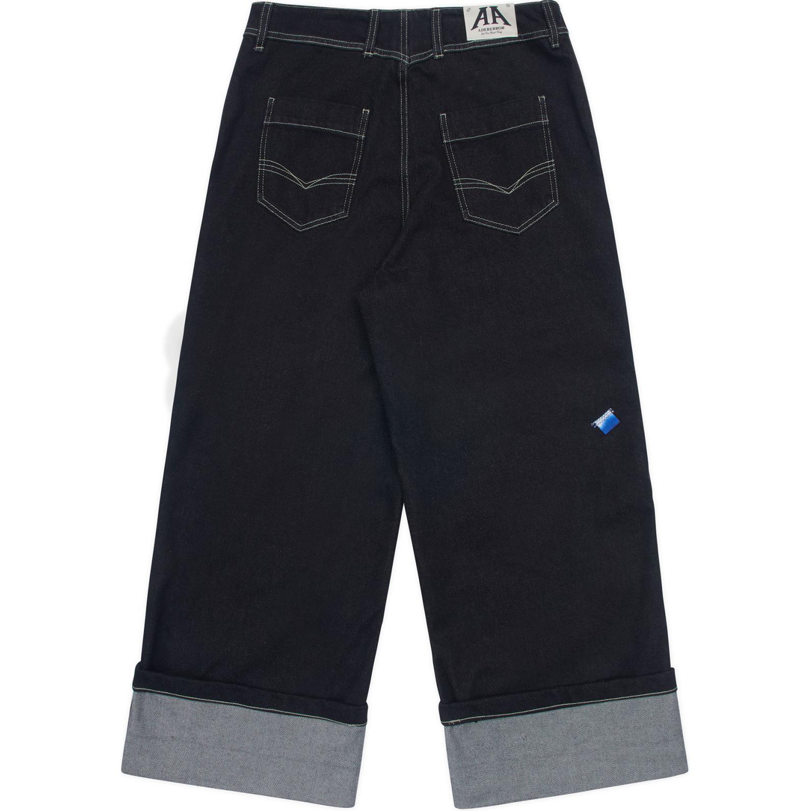 Lookbook ADER ERROR Seluar Jeans Biru Mid-Rise Straight-Leg dengan Poket Berzip. BN01SSJE0105BL