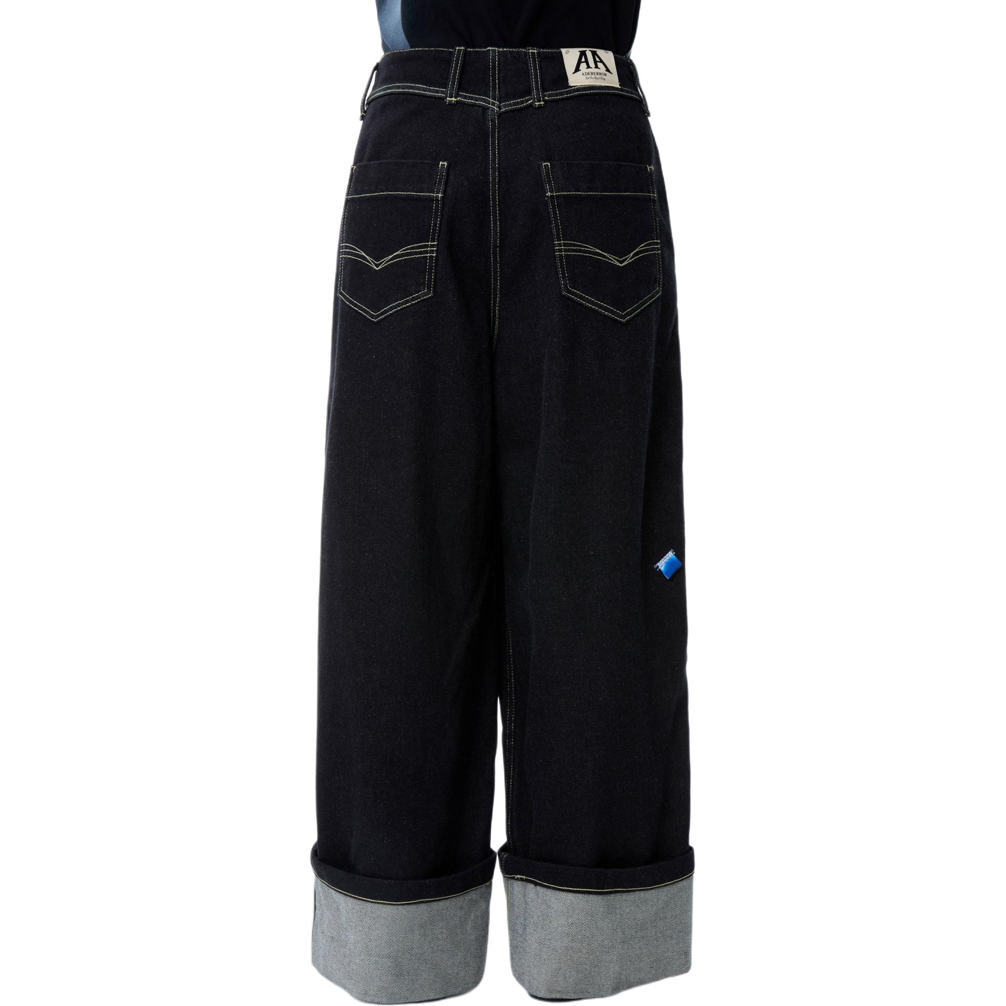 Purchase ADER ERROR Seluar Jeans Biru Mid-Rise Straight-Leg dengan Poket Berzip. BN01SSJE0105BL