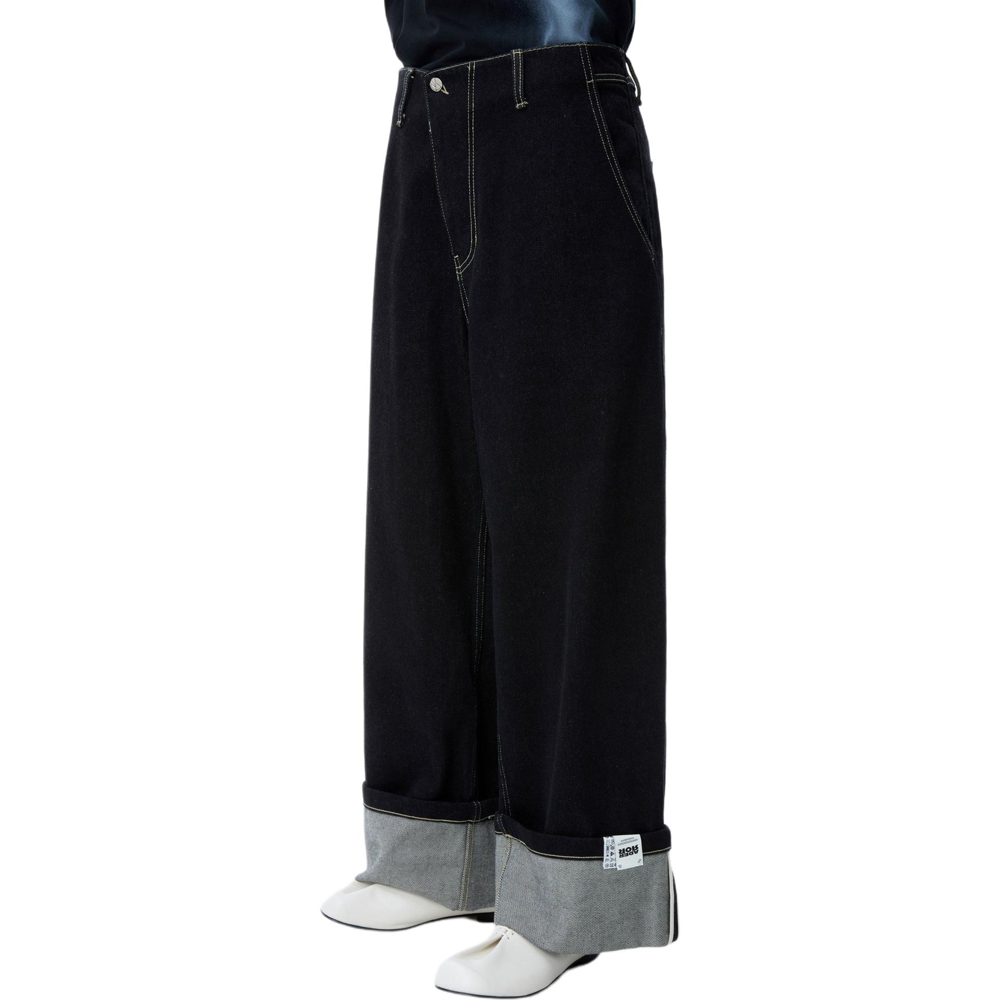 Details for ADER ERROR Seluar Jeans Biru Mid-Rise Straight-Leg dengan Poket Berzip. BN01SSJE0105BL