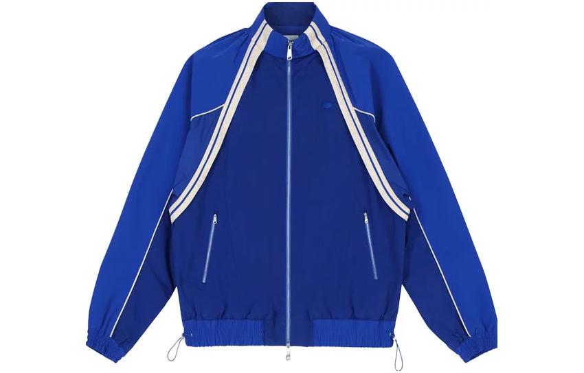 ADER ERROR Multicolor Striped Stand Collar Zip Jacket for Men. BMADFWJK0401BL