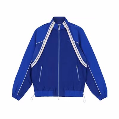 ADER ERROR Multicolor Striped Stand Collar Zip Jacket for Men. BMADFWJK0401BL