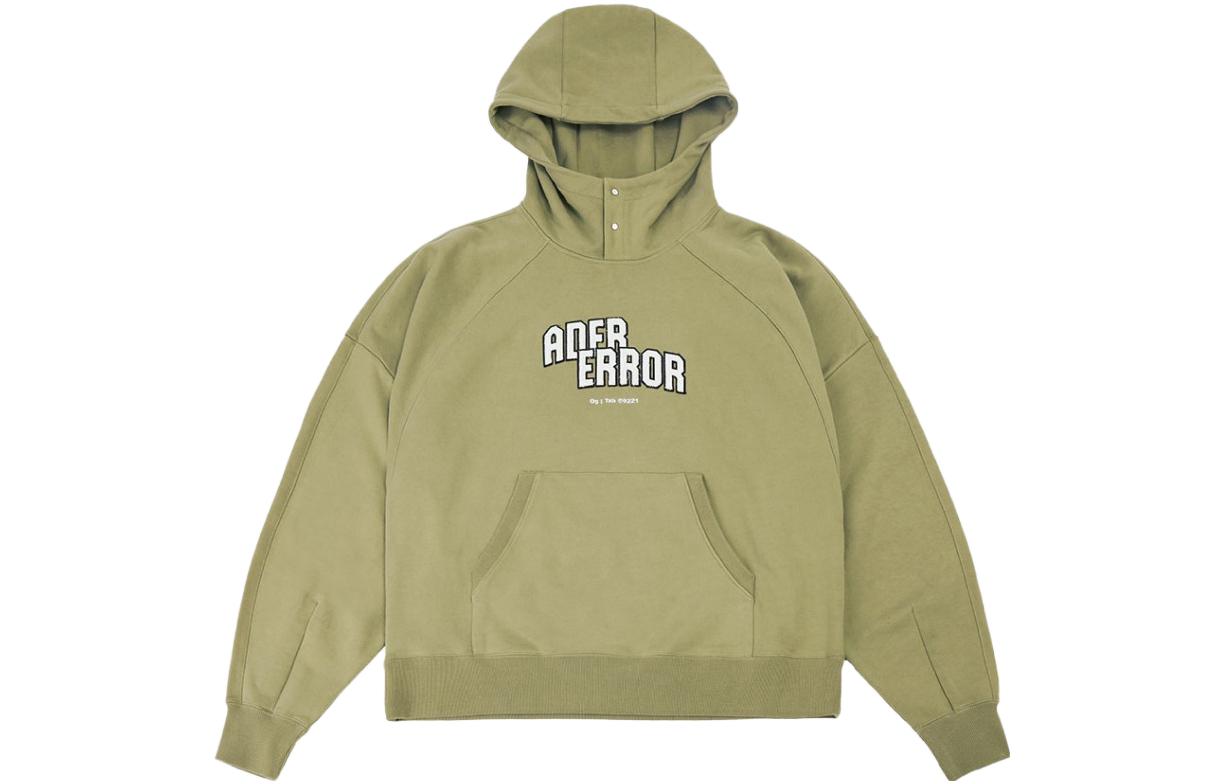 ADER ERROR OG Tab Logo Hoodie Unisex Military Green BLORFWHD0101KK