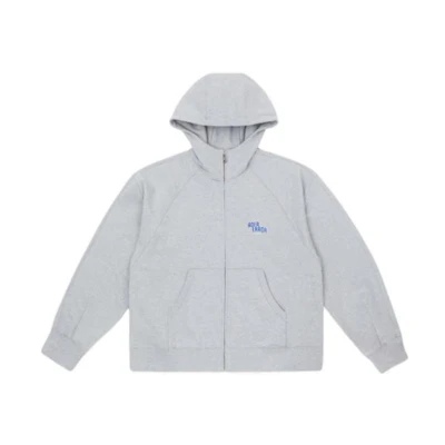 ADER ERROR OG Tab Series Letter Print Zip-Up Hoodie Black BLORFWHD0401GR