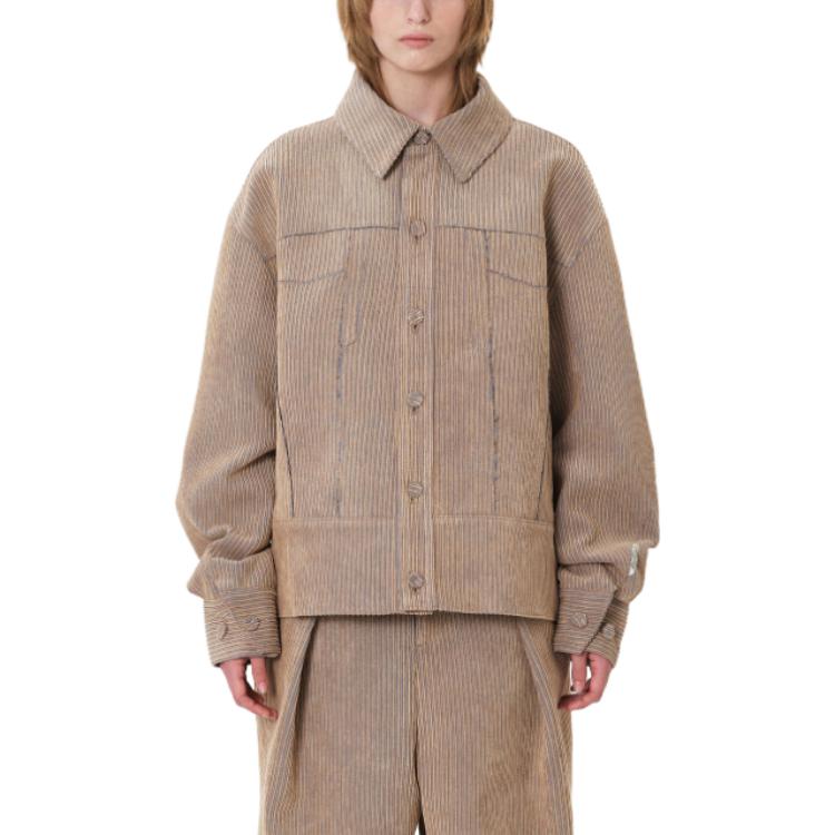 Shop ADER ERROR Jaket Lengan Panjang Kasual Oversized Unisex Warna Khaki BMADFWJK1604BG