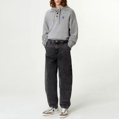 ADER ERROR 男女同款灰色宽松落肩针织毛衣 BM42FYKT0106GR Shop ADER ERROR 男女同款灰色宽松落肩针织毛衣 BM42FYKT0106GR