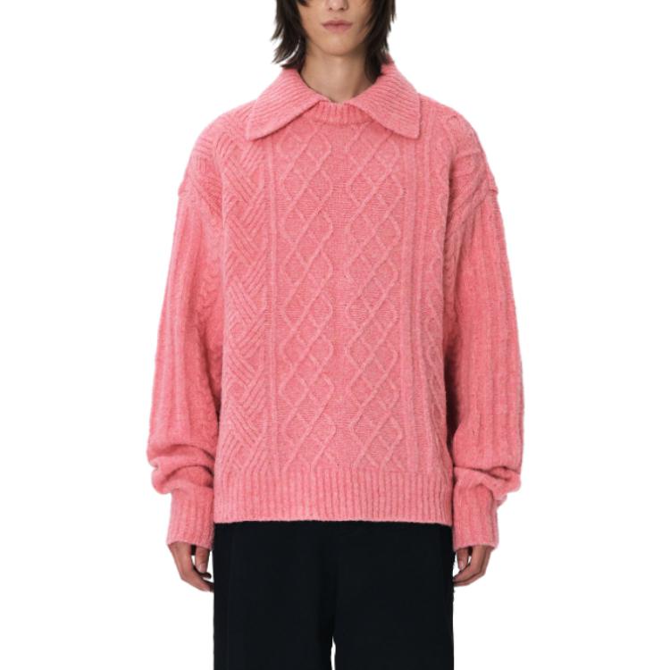 Shop ADER ERROR 粉色宽松针织毛衣 男女同款 BMADFWKT0102PK