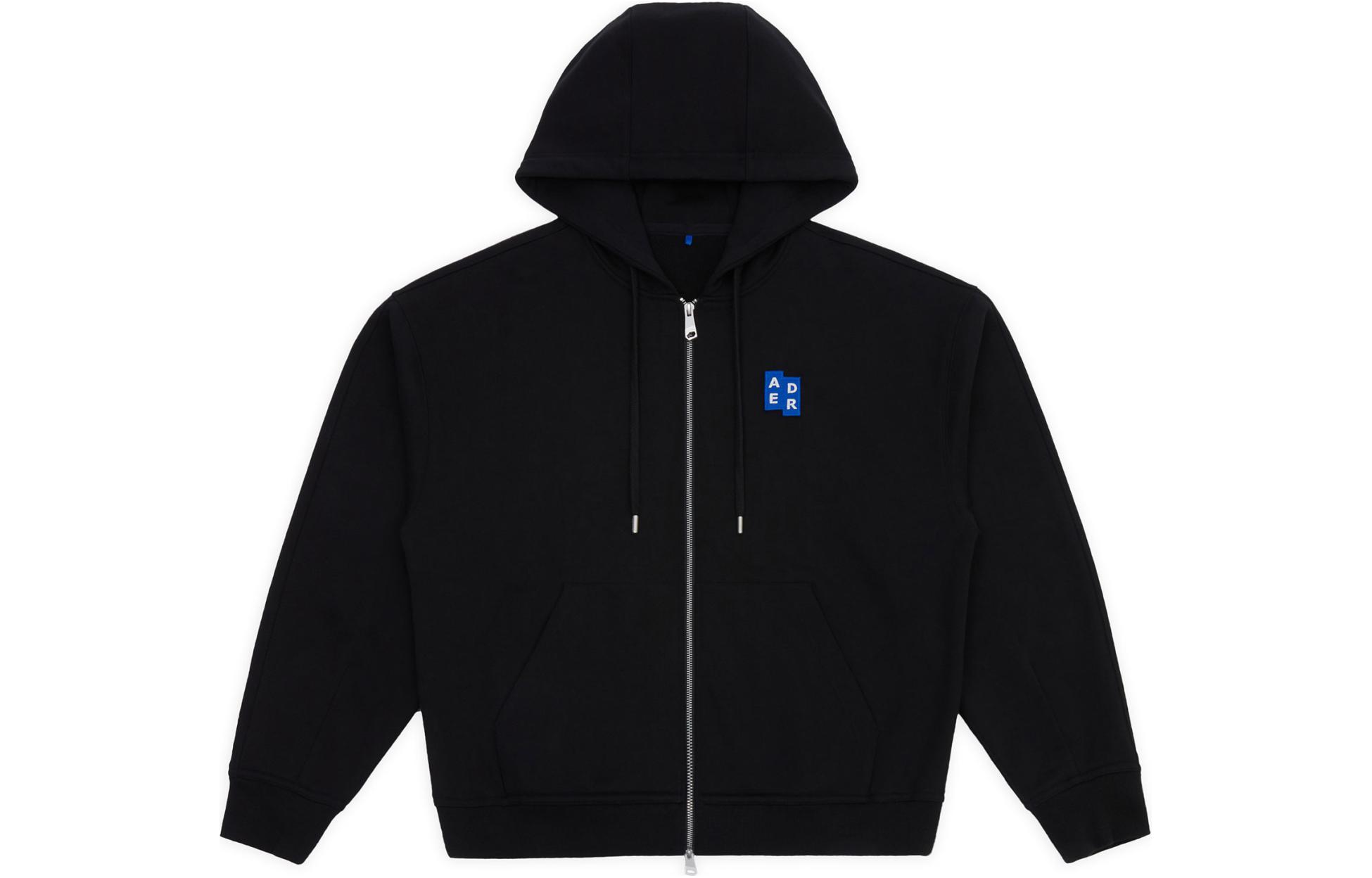 ADER ERROR Oversized Zip-Up Hoodie Unisex Black. BM42FYHD0401BK