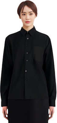 ADER ERROR 聯名中性黑色刺繡標籤長袖襯衫 BMSGFYSH0101BK Sizing ADER ERROR 聯名中性黑色刺繡標籤長袖襯衫 BMSGFYSH0101BK