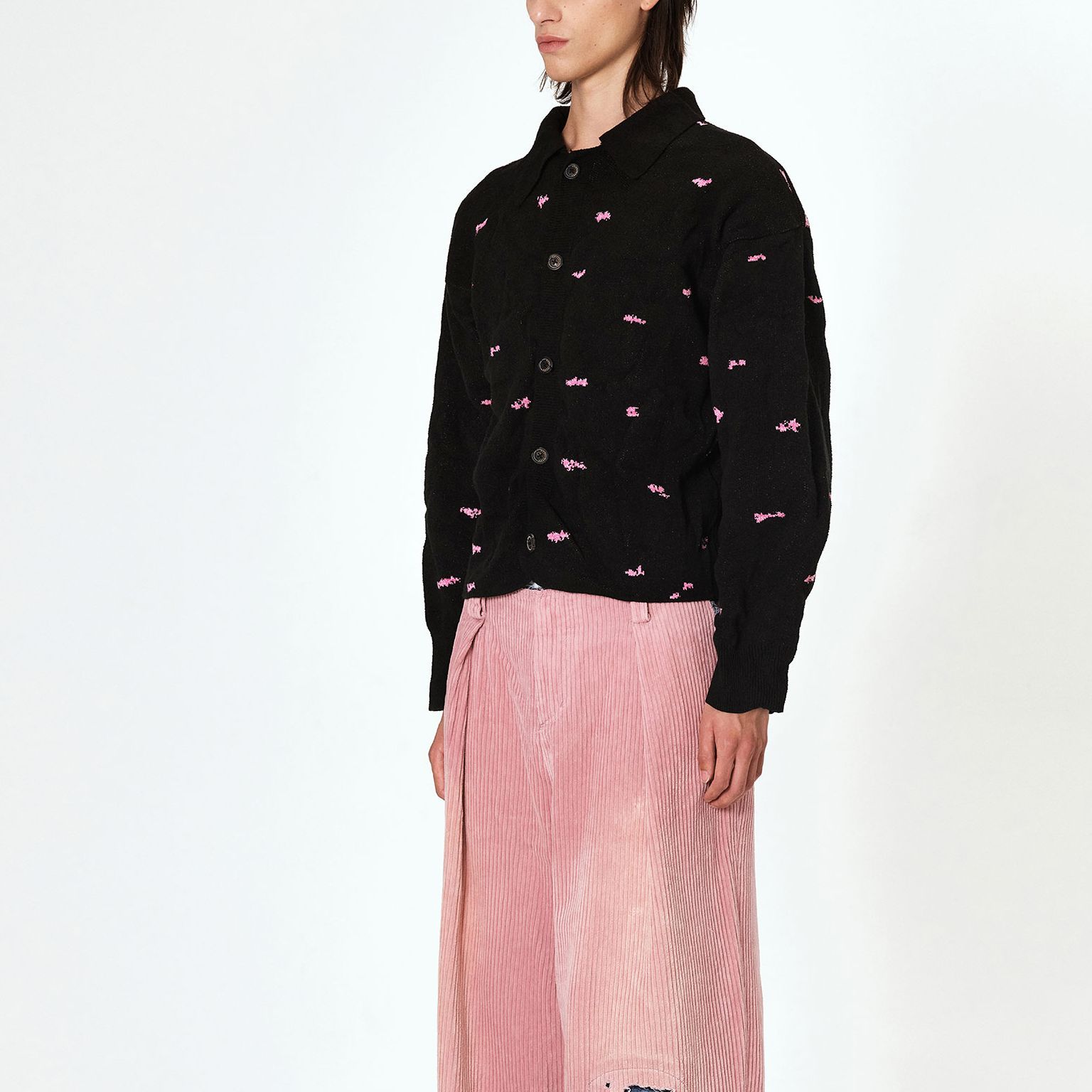 Purchase ADER ERROR Kardigan Rajut Hitam Uniseks Berkancing Satu BMADFWKT0703BK