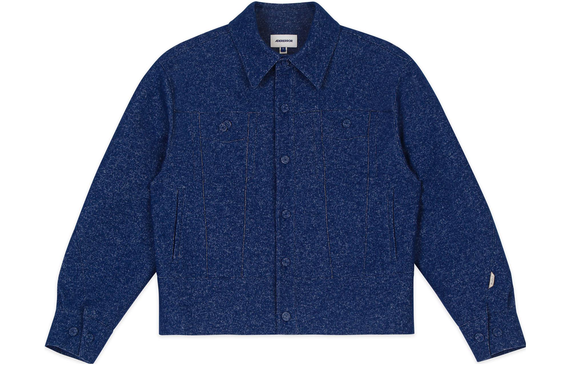 ADER ERROR Single-Breasted Solid Long Sleeve Jacket Blue BMADFWJK1602BL