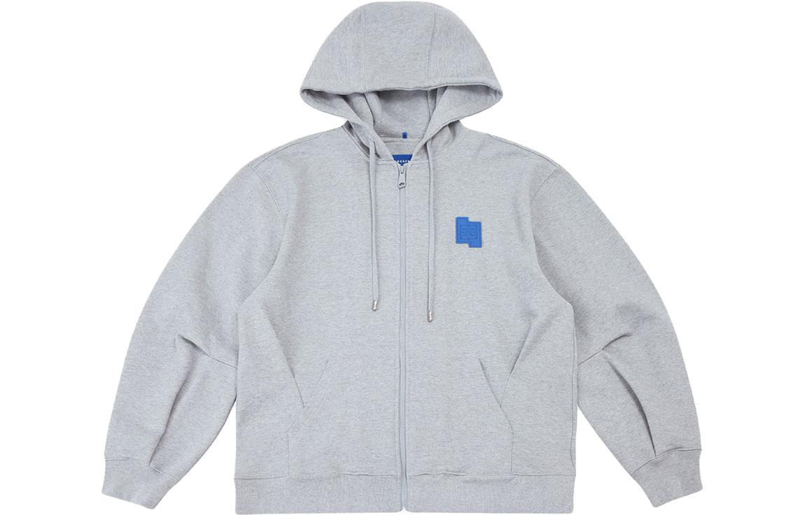 ADER ERROR Solid Color Logo Hoodie Zip-Up Jacket Unisex - Gray BLAFWJP19GR