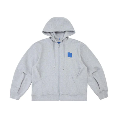 ADER ERROR Solid Color Logo Hoodie Zip-Up Jacket Unisex - Gray BLAFWJP19GR