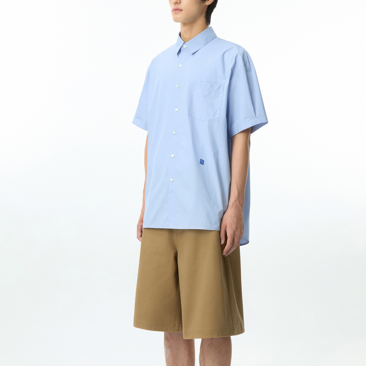 Details for ADER ERROR Kemeja Lengan Pendek Oversized Warna Biru Muda Lelaki BN42FYSH0202SB