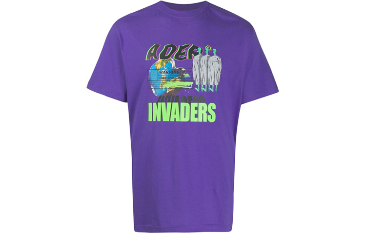 ADER ERROR Space Invaders Graphic Tee Unisex Purple 20ASSTO11PP1