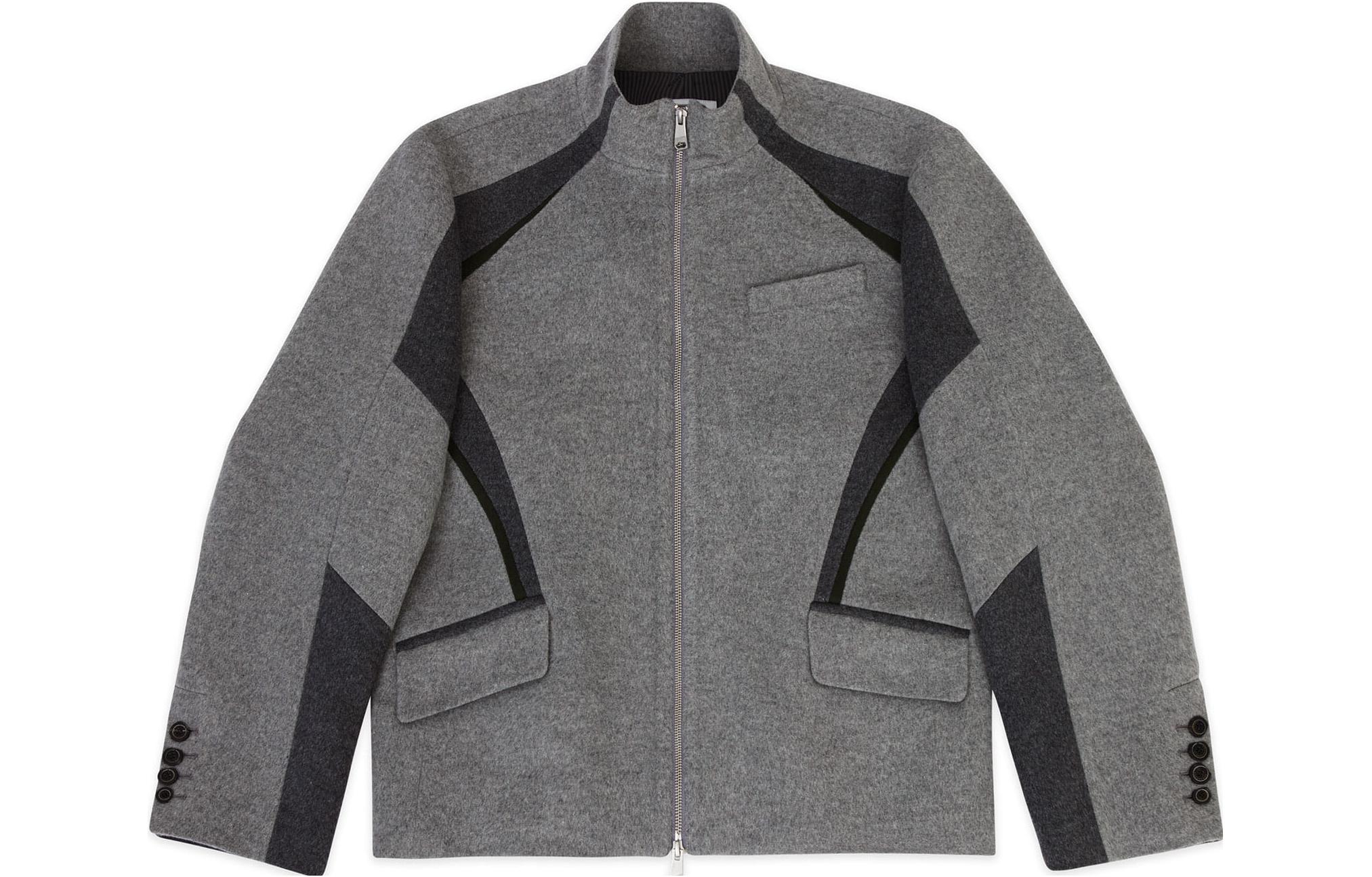 ADER ERROR Split Stand Collar Zip Jacket Grey BMADFWJK0403GR