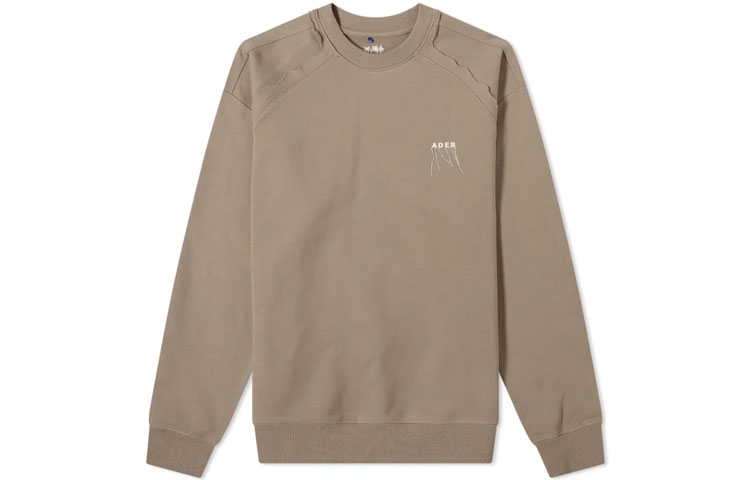 ADER ERROR SS21 Embroidered Logo Pullover Sweatshirt Brown - BKASSSW01BG