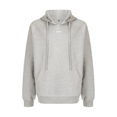 ADER ERROR SS21 Logo Embroidered Hoodie Unisex Grey BKASSHD04GR