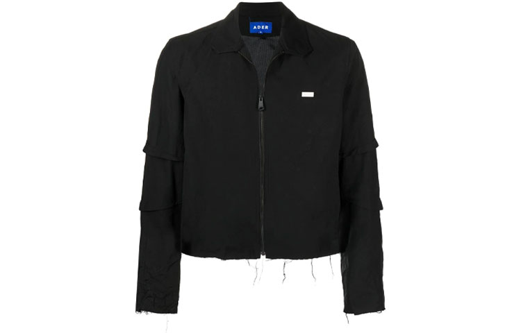 ADER ERROR SS21 Logo Patch Zip-Up Jacket Unisex Black JP01