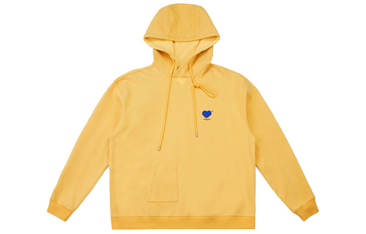 ADER ERROR SS22 Double Heart Hoodie Unisex Yellow BLASSHD03YL