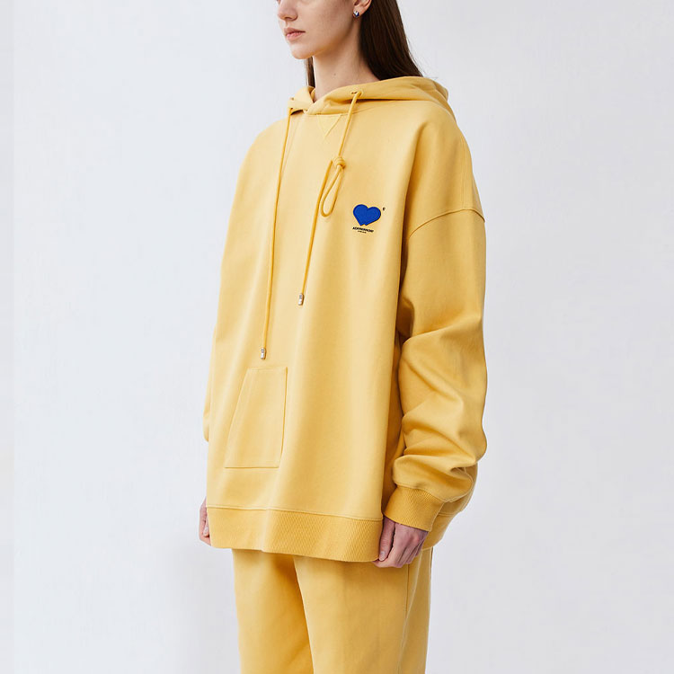 Sizing ADER ERROR SS22 Hoodie Double Heart Unisex Kuning BLASSHD03YL