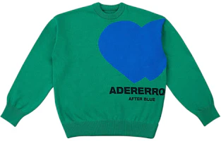 ADER ERROR SS22 Double Heart Logo Knit Crewneck Sweater Unisex - Green. BLASSLK01GN ADER ERROR SS22 Double Heart Logo Knit Crewneck Sweater Unisex - Green. BLASSLK01GN