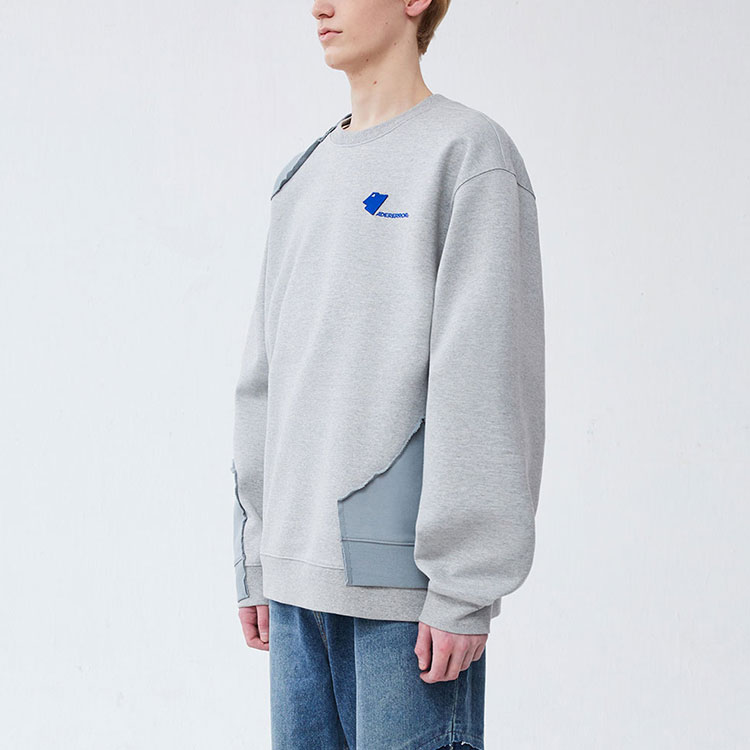 Sizing ADER ERROR SS22 灰色拼接圆领卫衣 男女同款 - 灰色 BLASSSW04GR
