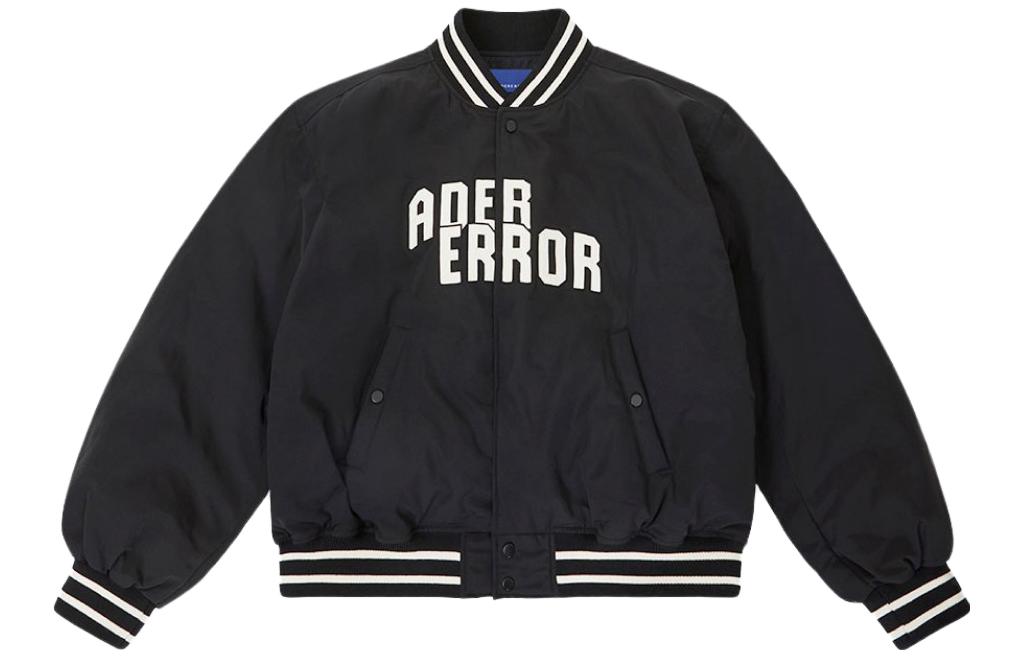 Order Jaket Baseball Unisex ADER ERROR SS23 Og Tab Noir Letterman Hitam. BLORFWJK0301BK