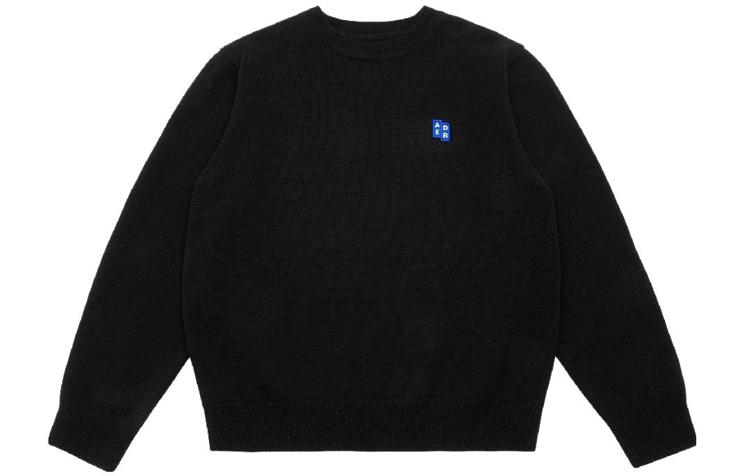 Order ADER ERROR SS23 经典黑色刺绣标志男女同款卫衣 BMSGFYKT0101BK