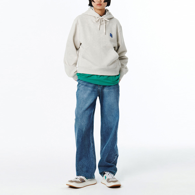 Shop ADER ERROR SS23 标志刺绣连帽衫 中性 燕麦色 BMSGFYHD0101OT
