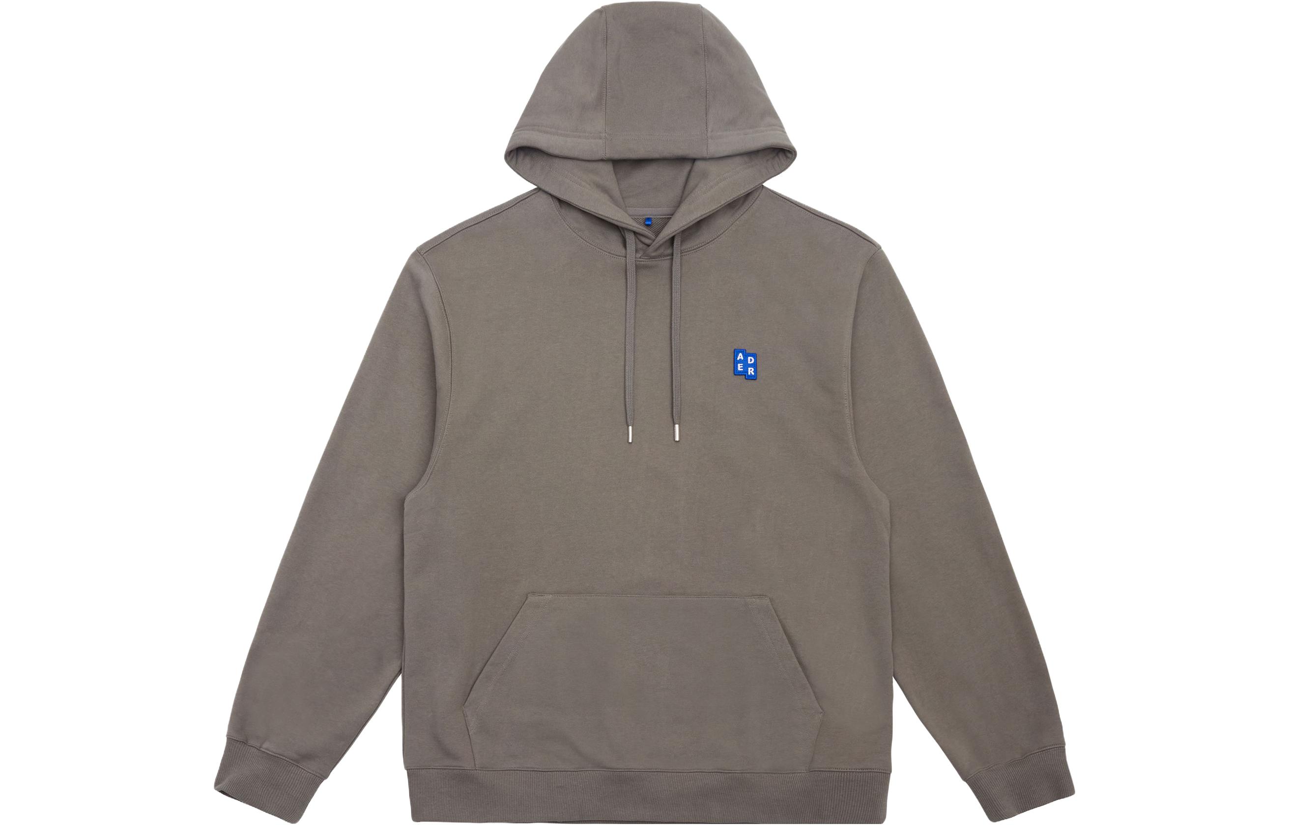ADER ERROR SS23 Significant Embroidered Label Unisex Hoodie Charcoal Gray BMSGFYHD0101CC