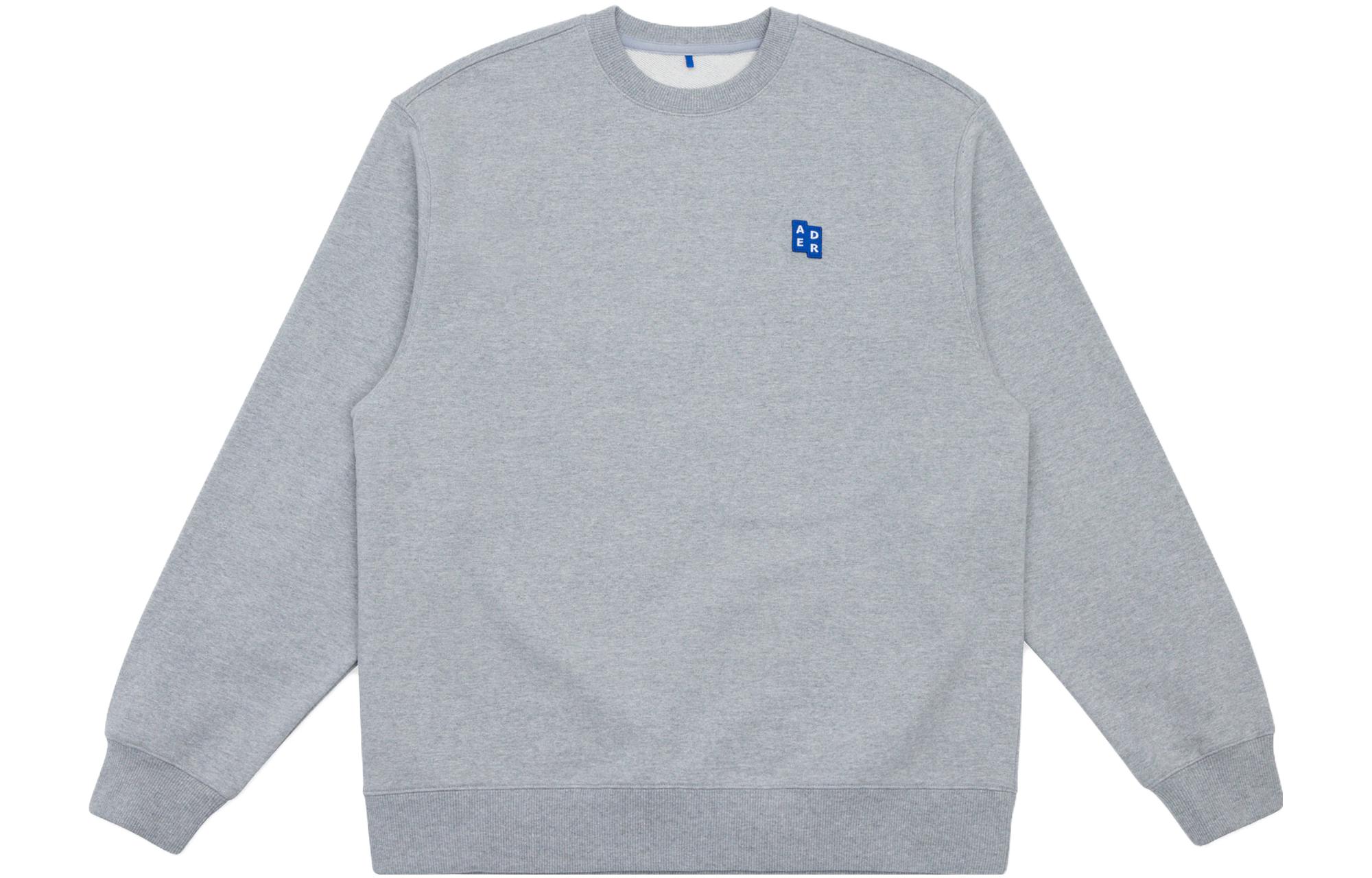 ADER ERROR SS23 Significant Embroidered Logo Unisex Sweatshirt Grey BMSGFYSW0101GR