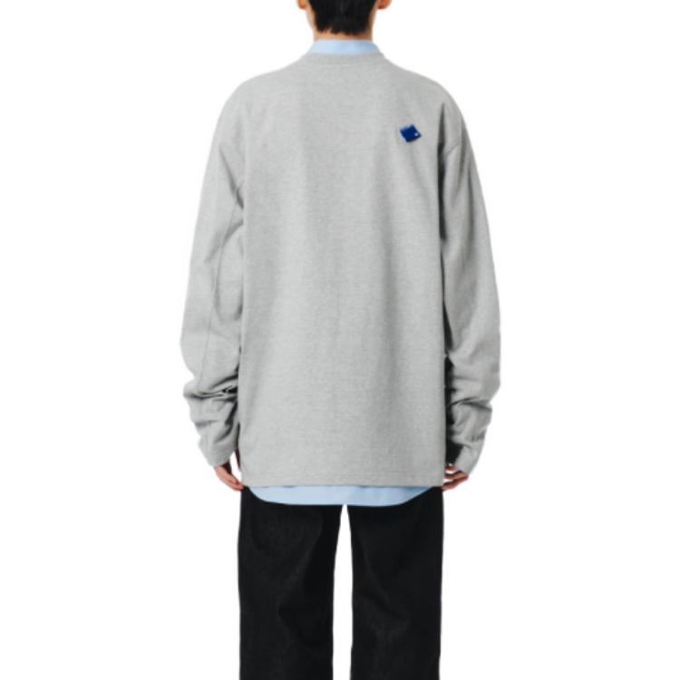 Purchase ADER ERROR SS23 寬鬆灰色刺繡衛衣 男女款 BMSGFYLT0201GR