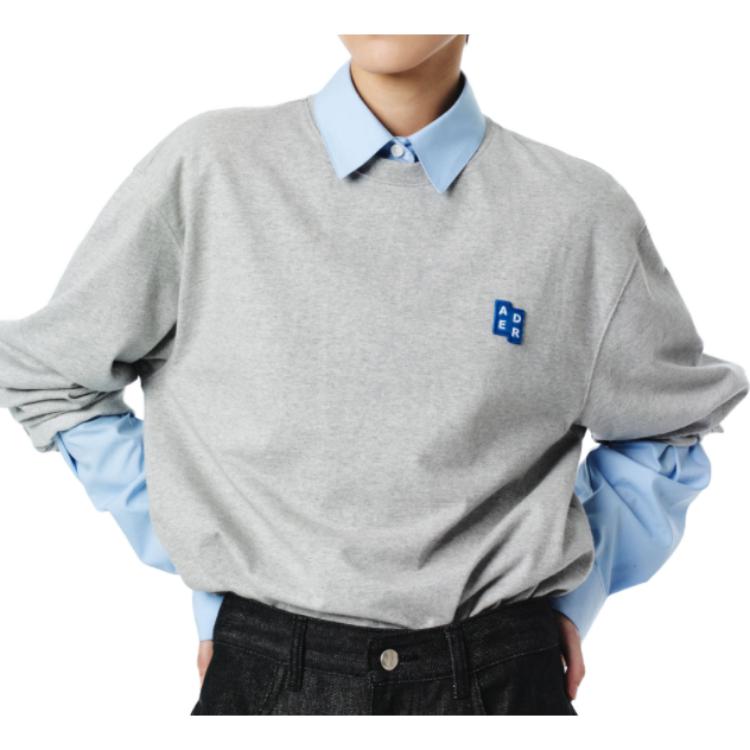 Sizing ADER ERROR SS23 寬鬆灰色刺繡衛衣 男女款 BMSGFYLT0201GR